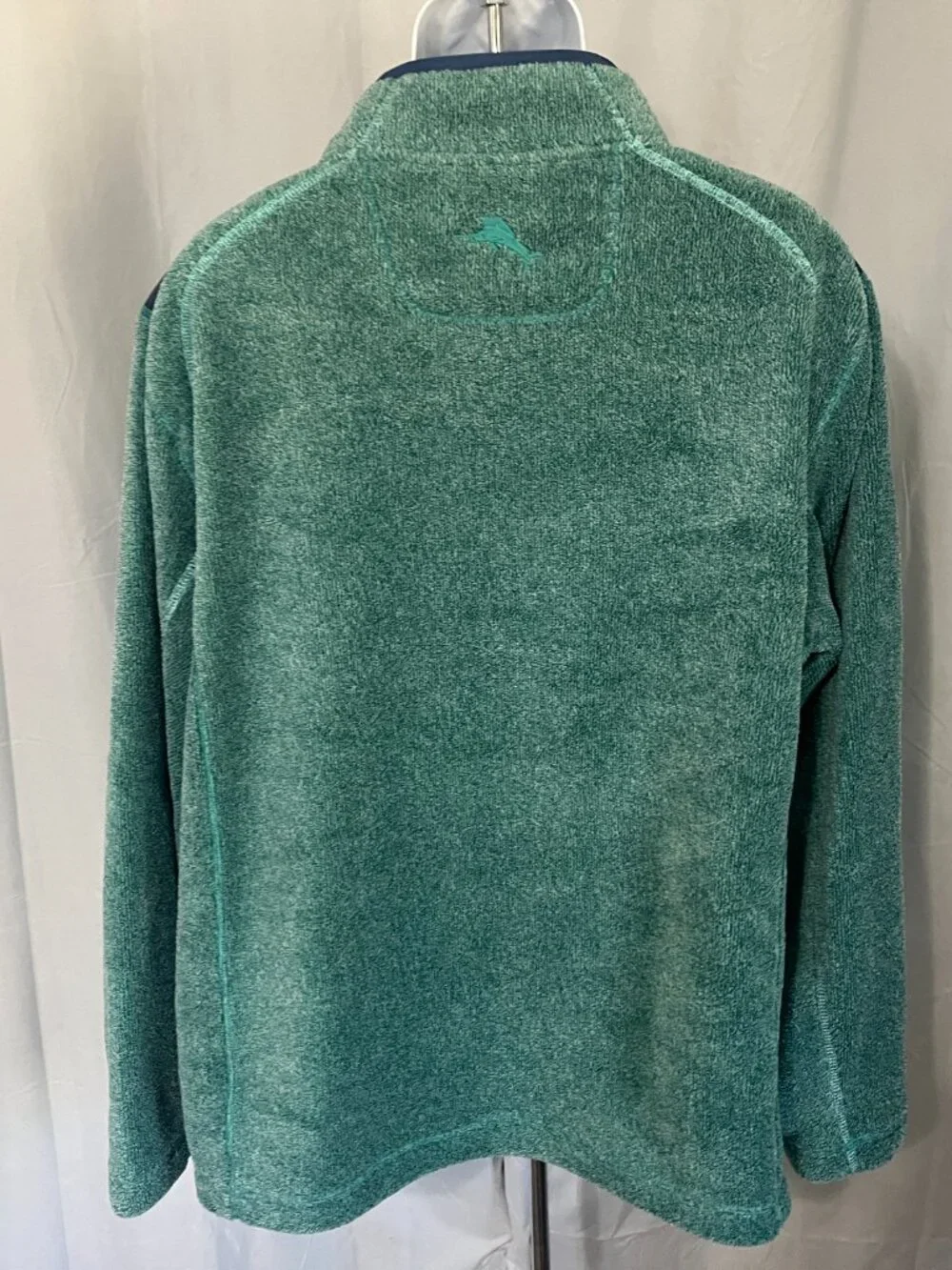 🌴 Tommy Bahama Men’s Blue Green Deep Pile Fleece 1/4 Zip Jacket XL 🔥